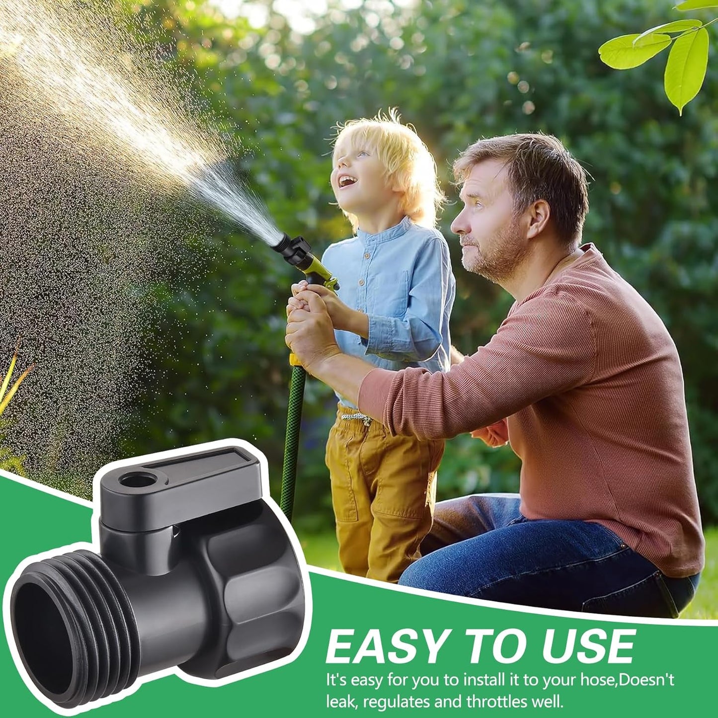 12 PCS 3/4'' Plastic Garden Hose Shut Off Valve,Water hose Shut-Off Ball Valve Thread Connector Coupling for Telescopic Water Pipe Water Gun Valve Control Standard 3/4'' Thread Connector Coupling