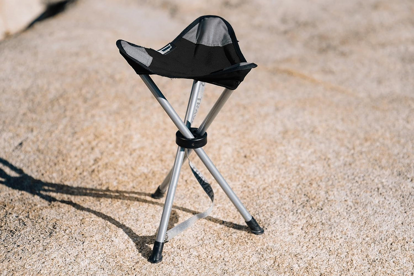 Travel Chair Slacker Tripod Chair for Camping, Lightweight Chair, Adjustable Carry Strap for Easy Transport | Oversized Duck Feet for Improved Stability | Perfect for Outdoor Adventures (Black)
