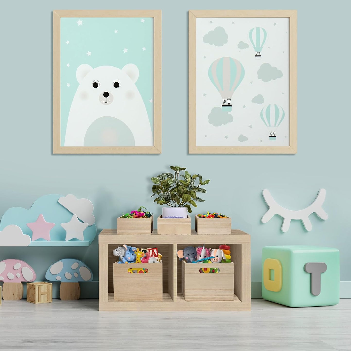 Sorbus Unfinished Wood Crates - Organizer Bins, Wooden Box for Pantry Organizer Storage, Closet, Arts & Crafts, Cabinet Organizers, Containers for Organizing (2 Pack)