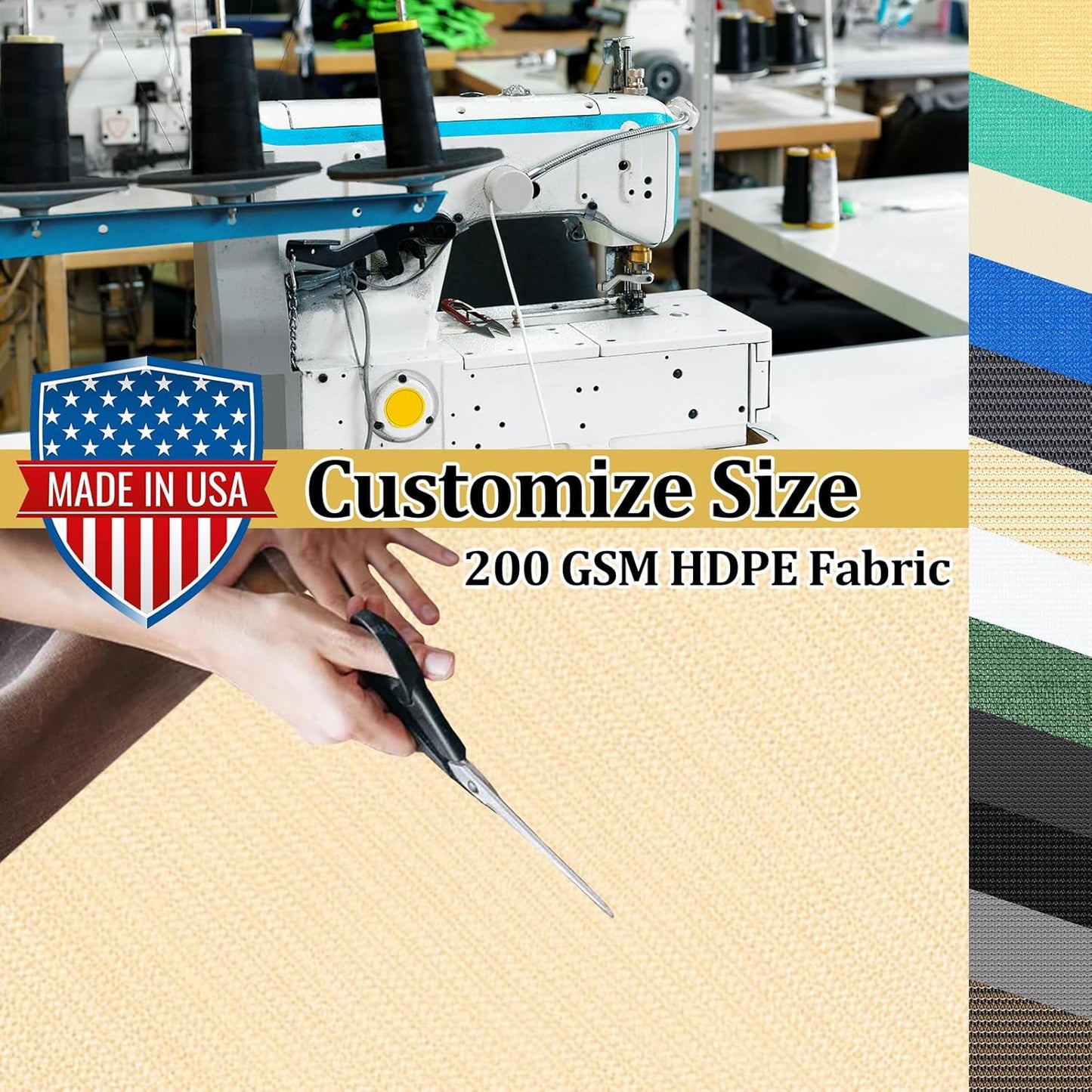 Shade&Beyond Customized Size 90% Sun Shade Cloth with Grommets, 10' X 24' Pergola Shade Cover Canopy, Mesh Tarp Sun Screens for Patio, Outdoor, Garden, Backyard GN01, Wheat