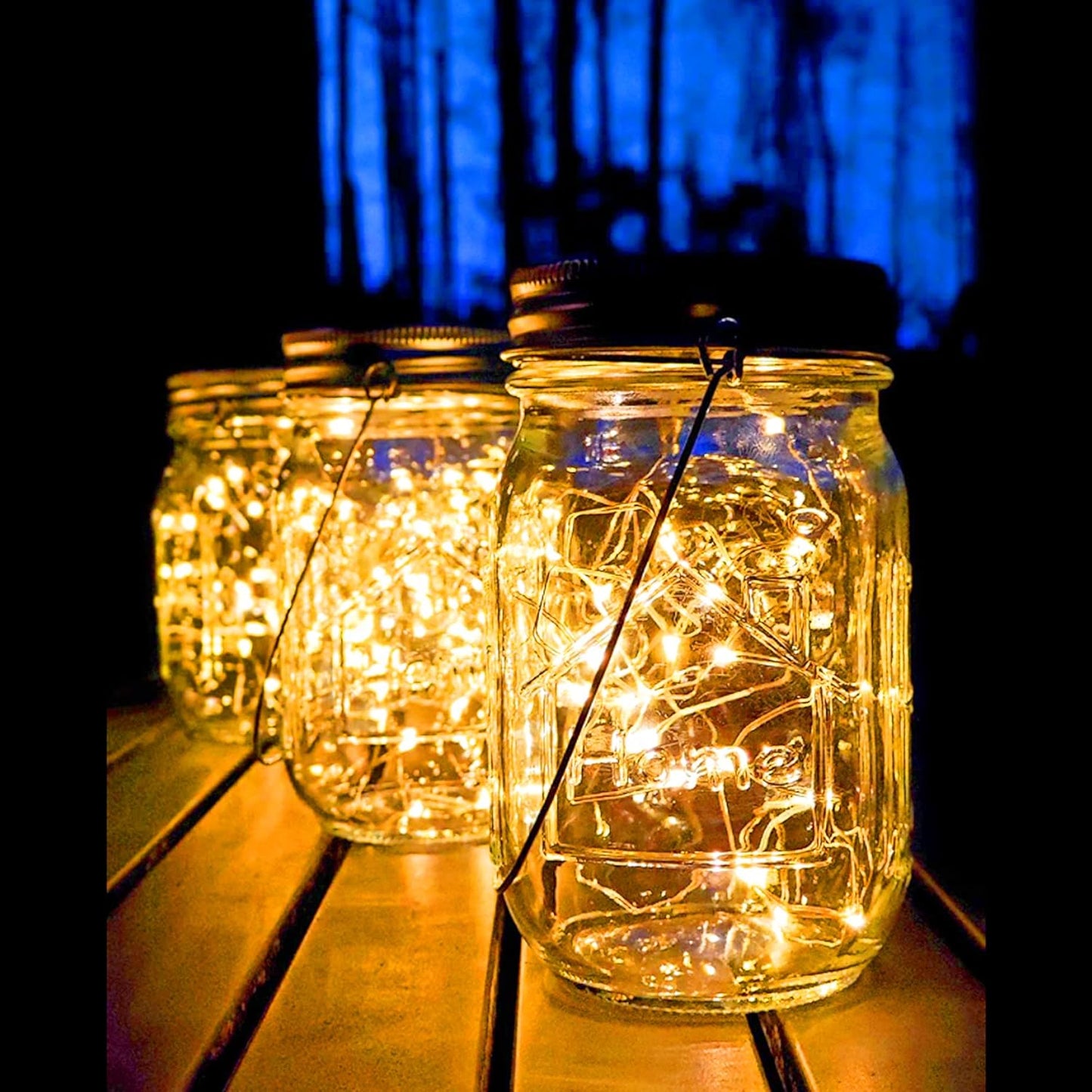 Mason Jar Solar Lights,8 Pack 30 LEDs Fairy Hanging Mason Jar Lights,Solar Lanterns for Outdoor Patio Party Garden Wedding Christmas Decor Lights(Mason Jars/Handles Included)