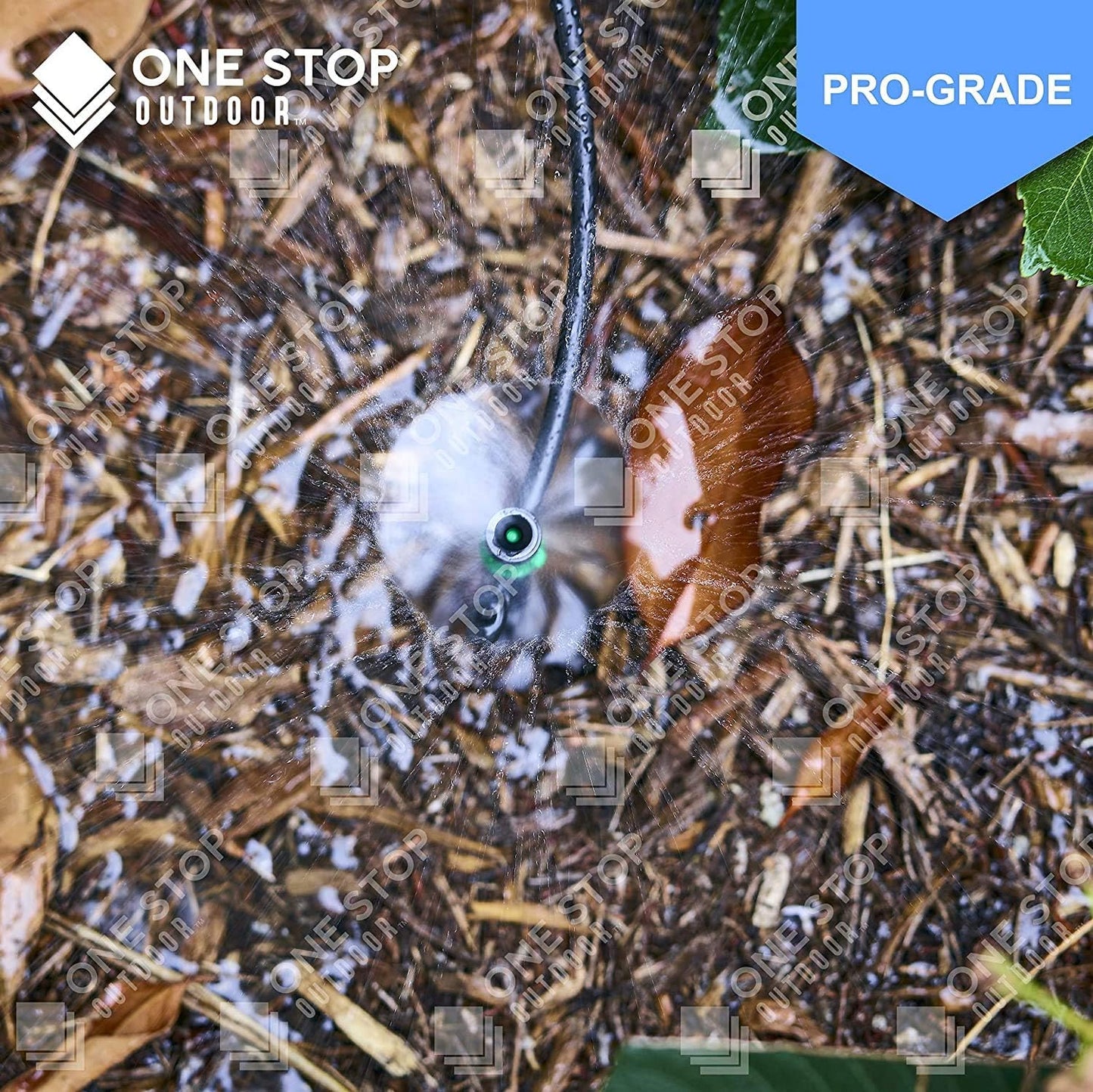 (100-PACK) - 1/4" Inch 360 Degree Drip Emitter On 6" Stake Sprayer Adjustable Flow 0-20 GPH, Fits 1/4 (4-6mm) Irrigation Tubing - Micro Bubbler Drippers for Drip Irrigation (100 Pack Dripper on Barb)