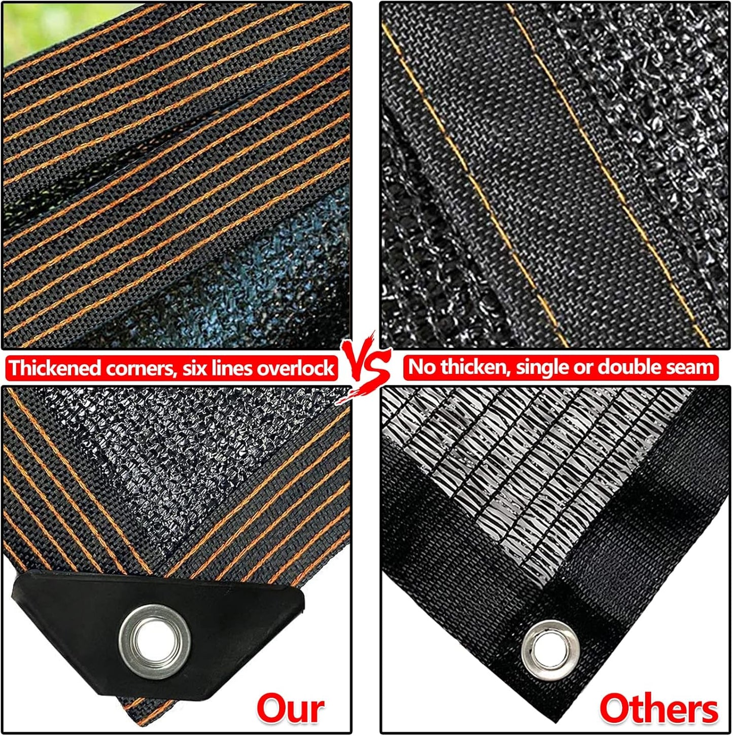 QLOFEI 4x10 FT Shade Cloth with Grommets, 90% Sun Shades Outdoor Patio Mesh Tarp, Easier to Hang Sunblock Neting Cover -for Garden Greenhouse Pergola Lawn Kennel Chicken Coop