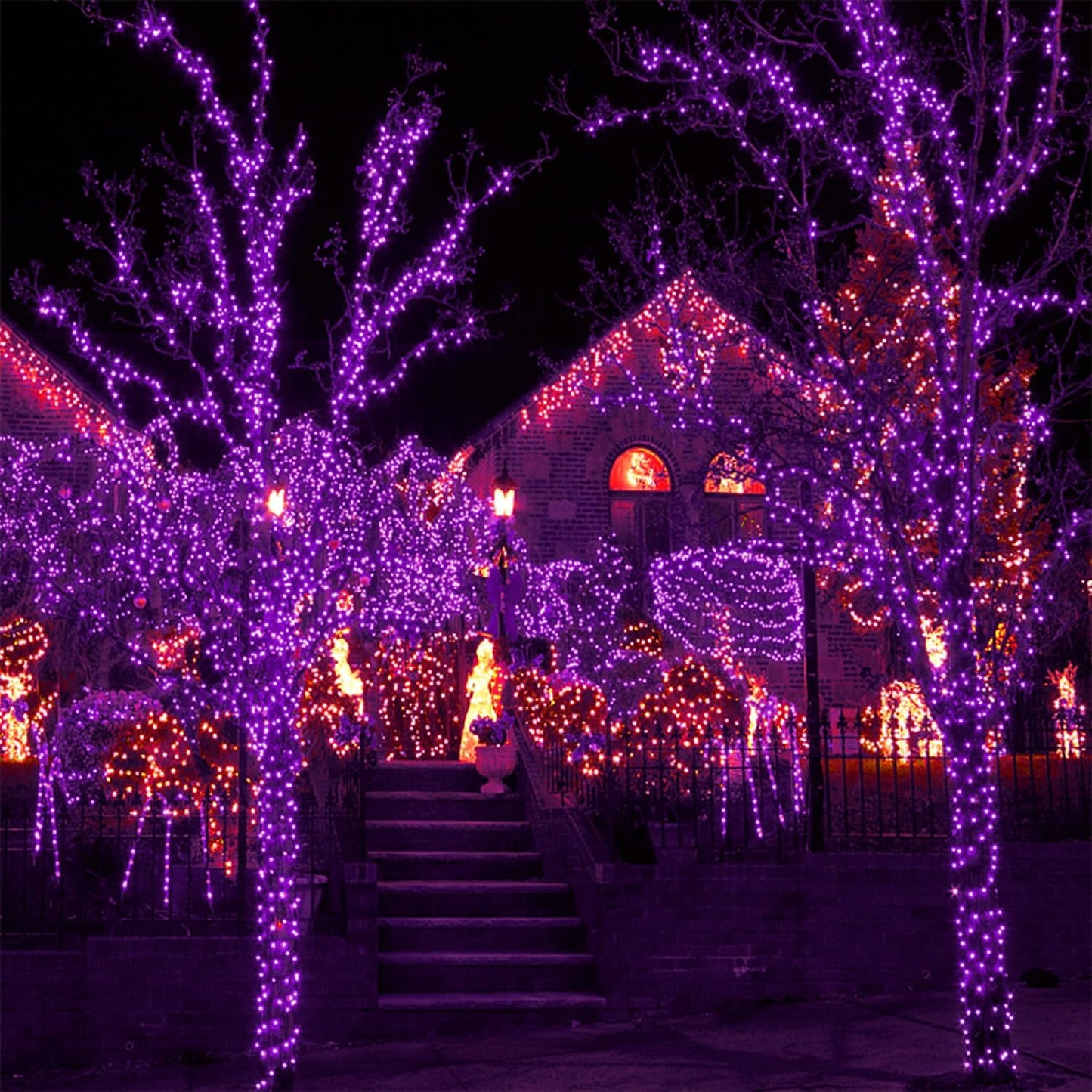 WATERGLIDE 1000 LED Halloween String Lights, 328 FT Green Wire LED Decorative Fairy Lights with Remote & 8 Modes, Waterproof for Indoor Outdoor Xmas Holiday Party Garden Wedding Home Decor, Purple