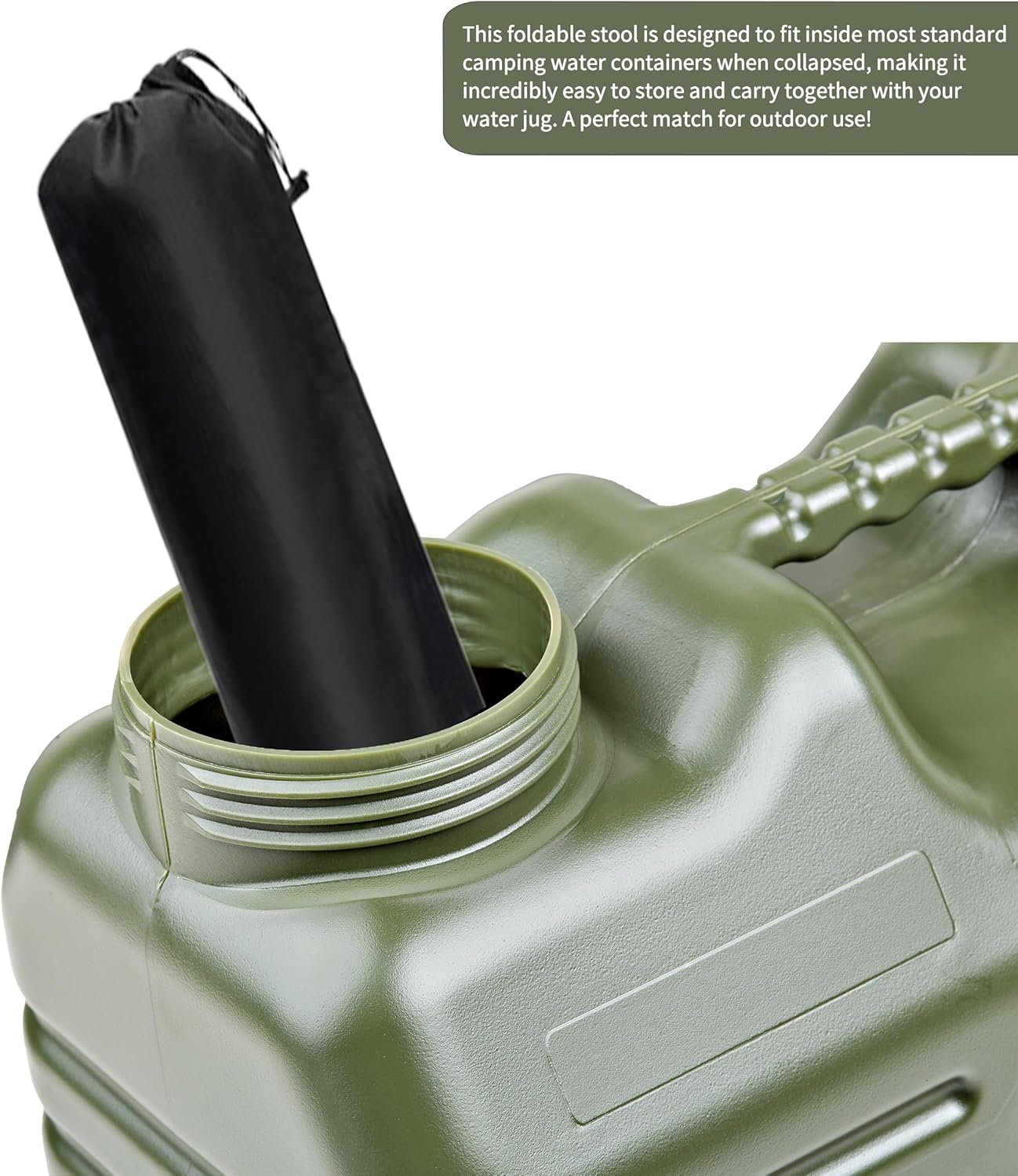 UPWOIGH 5 Gallon Water Jug with Spigot and Folding Stool – Leak-Proof, BPA-Free Portable Green Water Container with Stand, Large Outdoor Storage Tank for Camping, Hiking, RV, Travel, and Emergency Use