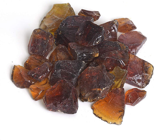 High Luster Reflective Fire Glass Gravel,Fire Gems,Fire Drops,Fire Glass Pebbles Stones Beads Chips for Fire Pit Fish Tank Aquarium Garden,1-2cm,540g/1.19lb (Amber)