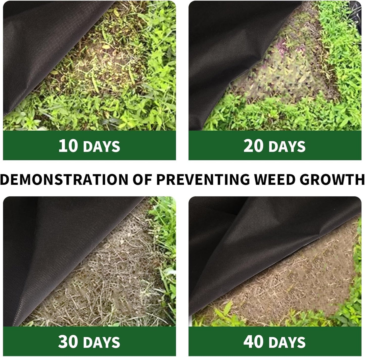 Non-Woven Weed Barrier Landscape Fabric, Durable Heavy-Duty Weed Removal Block, Easy to Set, Excellent Weed Control (3.2 oz) (3.2FT*320FT)