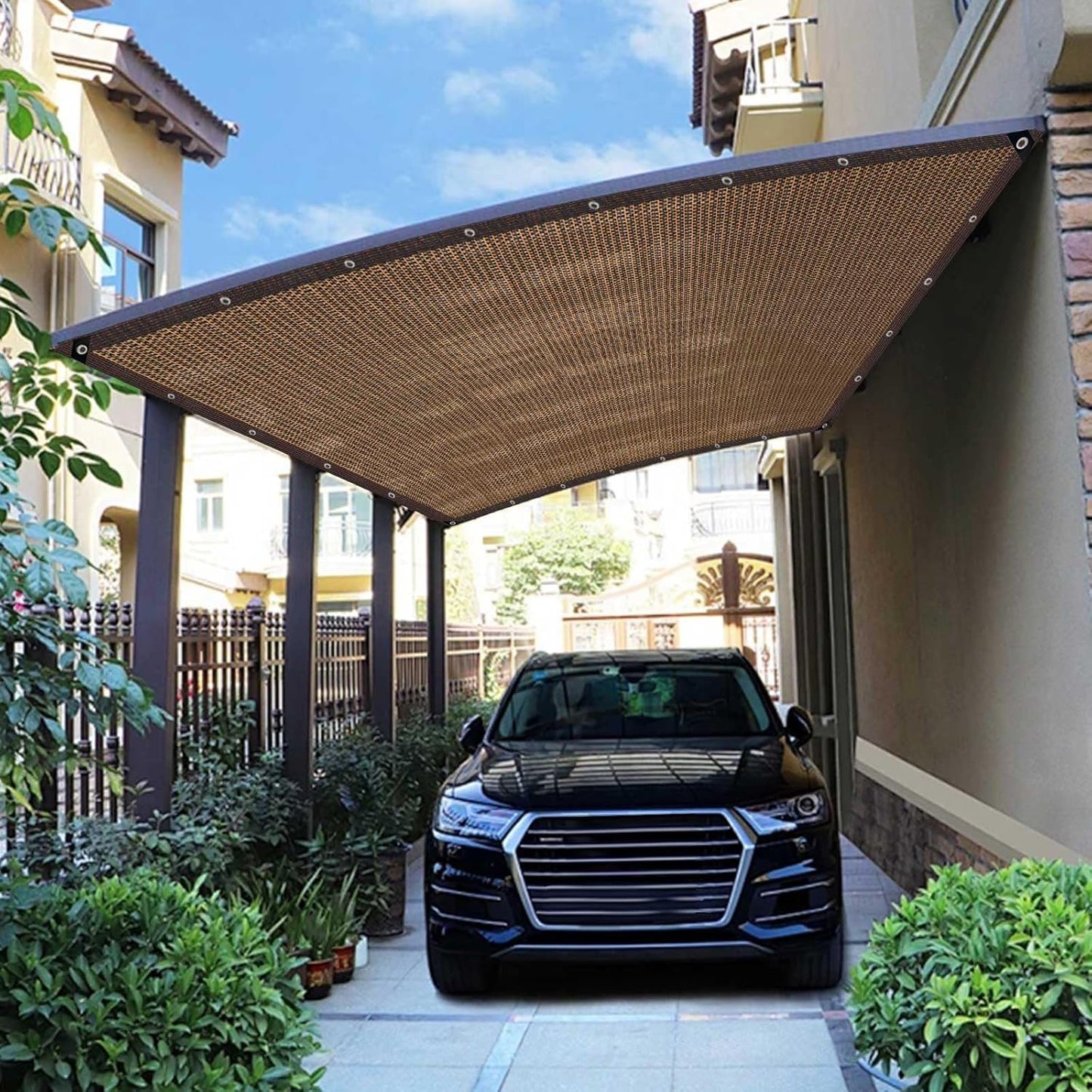 Shade Cloth,80% Sunblock Net with Metal Grommets and Reinforced Edges,Garden Sun Shade Netting,Used in Courtyards,Balconies,Carports,Greenhouse, Plants Growing,Chicken Coop Patios etc.10x12FT