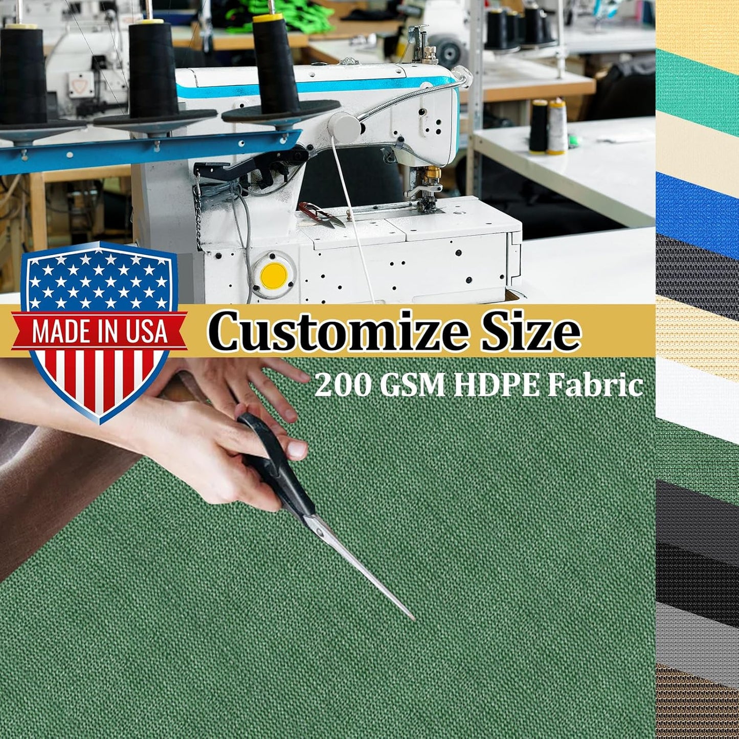 Shade&Beyond Customized Size 90% Sun Shade Cloth with Grommets, 14' X 16' Pergola Shade Cover Canopy, Mesh Tarp Sun Screens for Patio, Outdoor, Garden, Backyard GN01, Green
