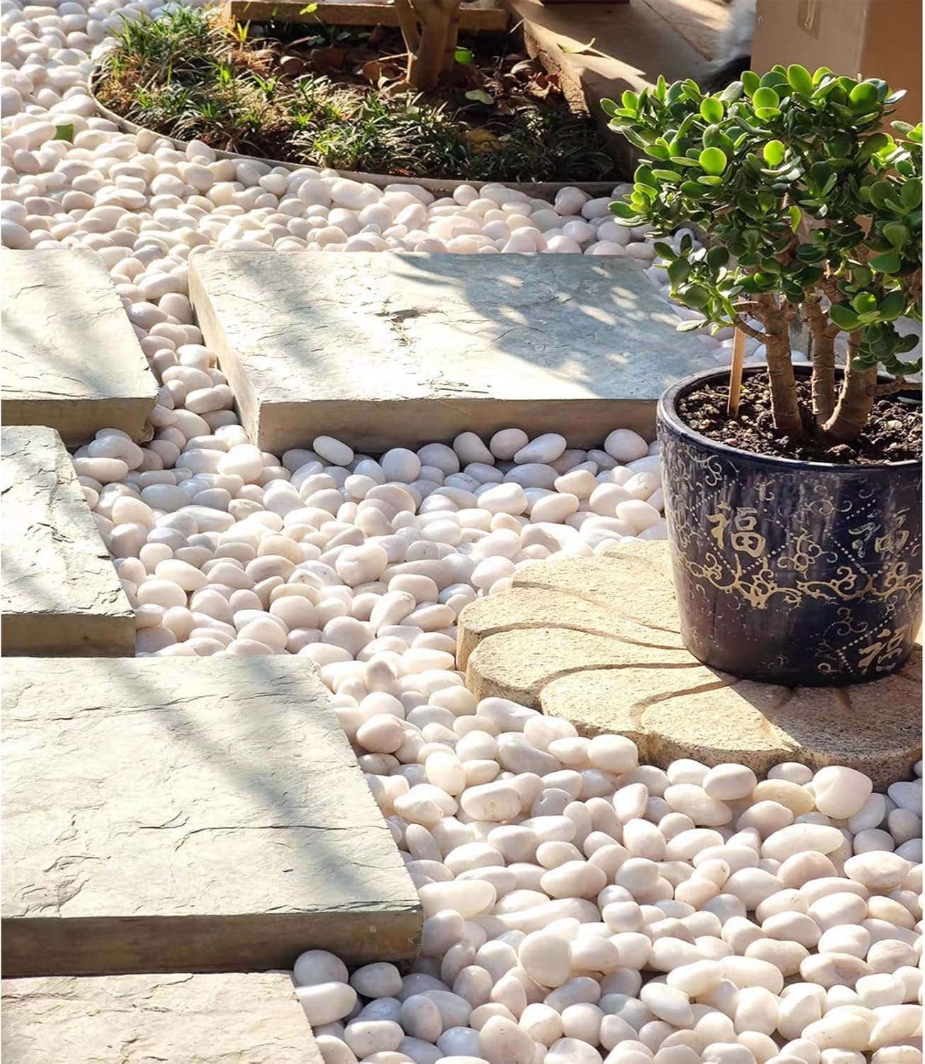 20 lbs White River Rocks, 1-2 inch Polished Pebbles for Indoor Plants, Decorative White Stones for Planters, Vase, Aquarium, Fish Tank, Landscaping and Garden