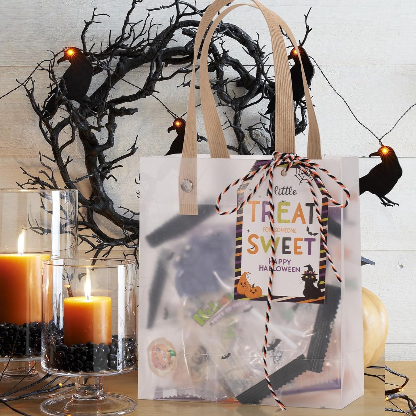 KINGLAKE Orange Black White Cotton Twine 2mm 328 Feet for Gift Wrapping DIY Crafts Halloween Party Decoration Gift Tags