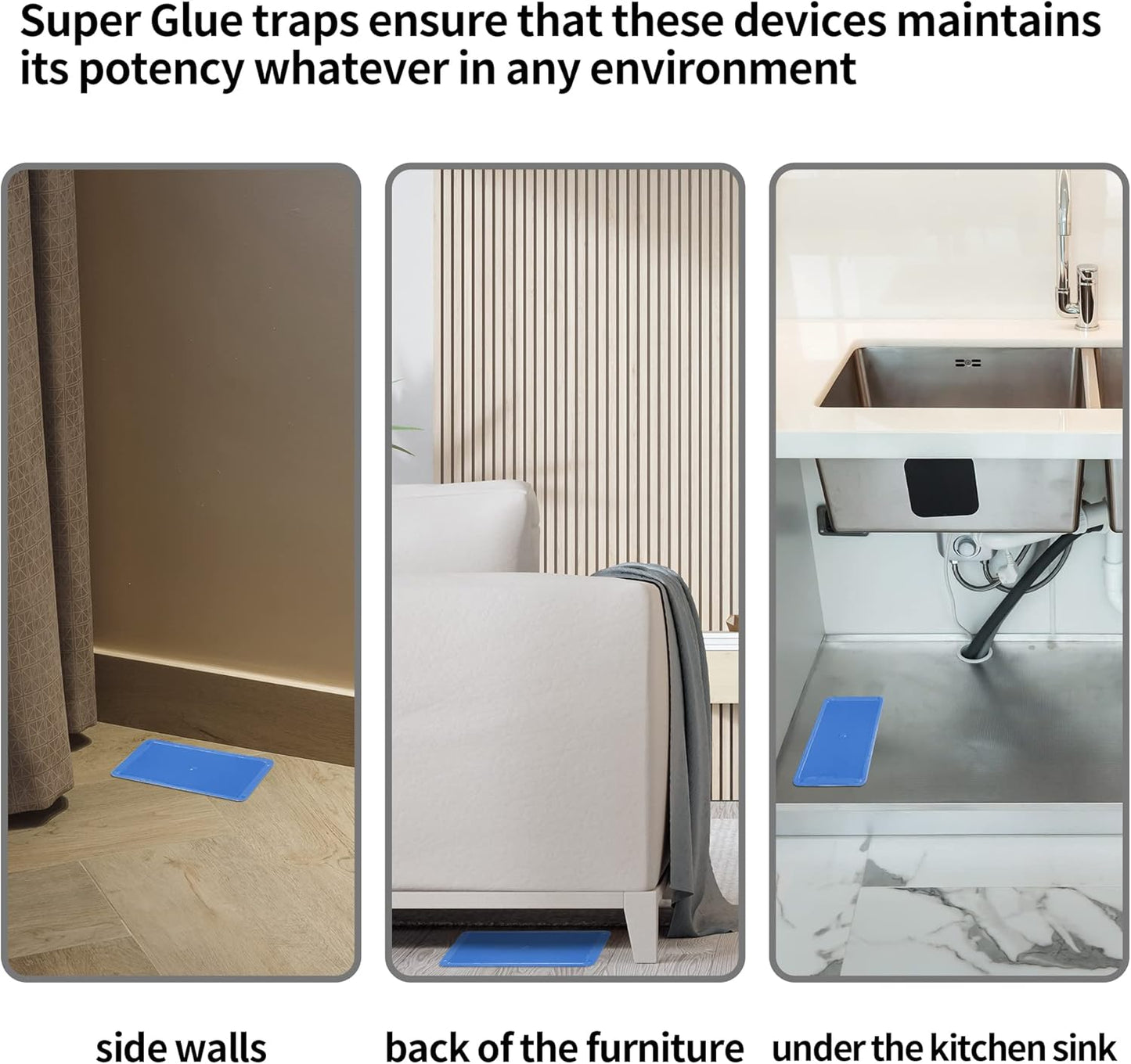 LULUCATCH Super Glue Traps 10 Pack for Mice & Snakes, Larger, Heavier Sticky Traps with Non-Toxic Glue. Sticky Mouse Traps Indoor, Easy to Set, Pet Safe Pest Control