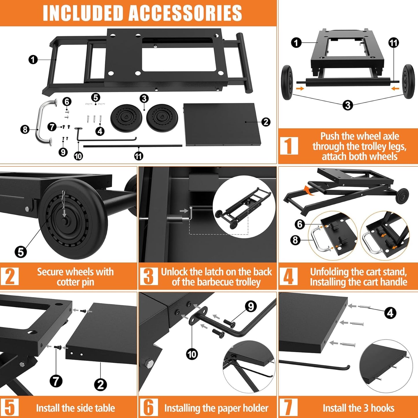 KEESHA Foldable Grill Stand for Blackstone 22'' and 17'' Griddle 1814 1971 1832 1666 1840, Portable Grill Cart Table for Outdoor and Indoor with Wheels