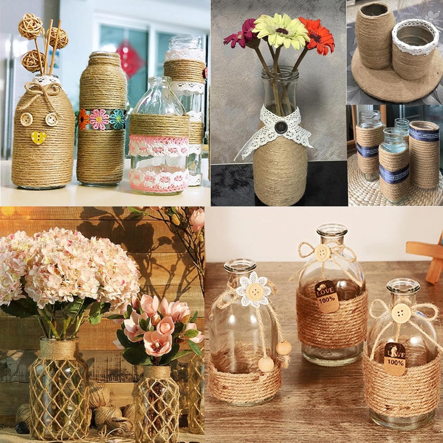 Jute Twine String 5mm x 328FT – Extra Long Natural Twine for Garden, Crafts, Bundling, Packaging & Cat Post Repair