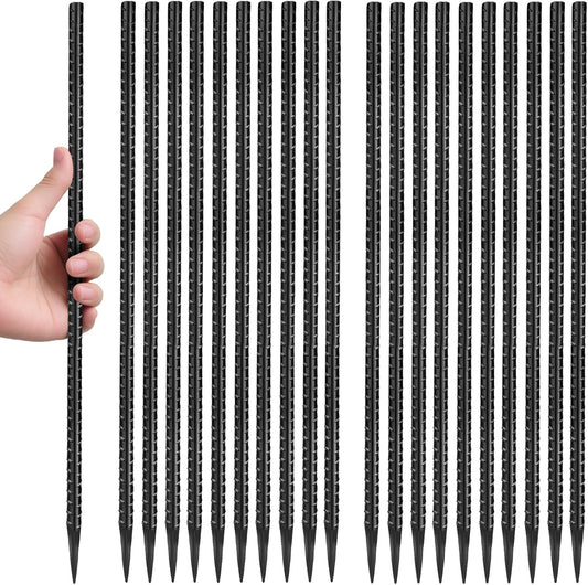 16 inches Rebar Stakes 24-Pack Straight Metal Stakes Heavy Duty 5/16" Diameter Ground Stake for Tent, Fence, Landscaping, Concrete Forming, Outdoor Decoration and Plant Support