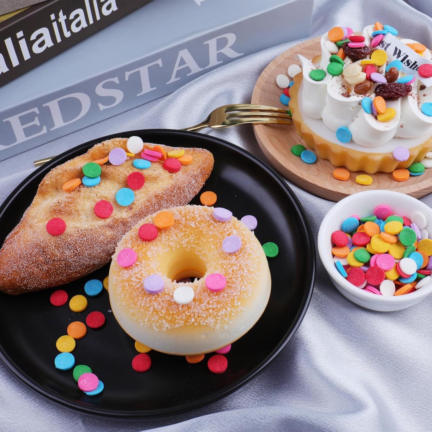 Rainbow Confetti Sprinkles for Cake Decorating, Perfect for Ice Cream, Cookies, Cupcake and Cookies Topper