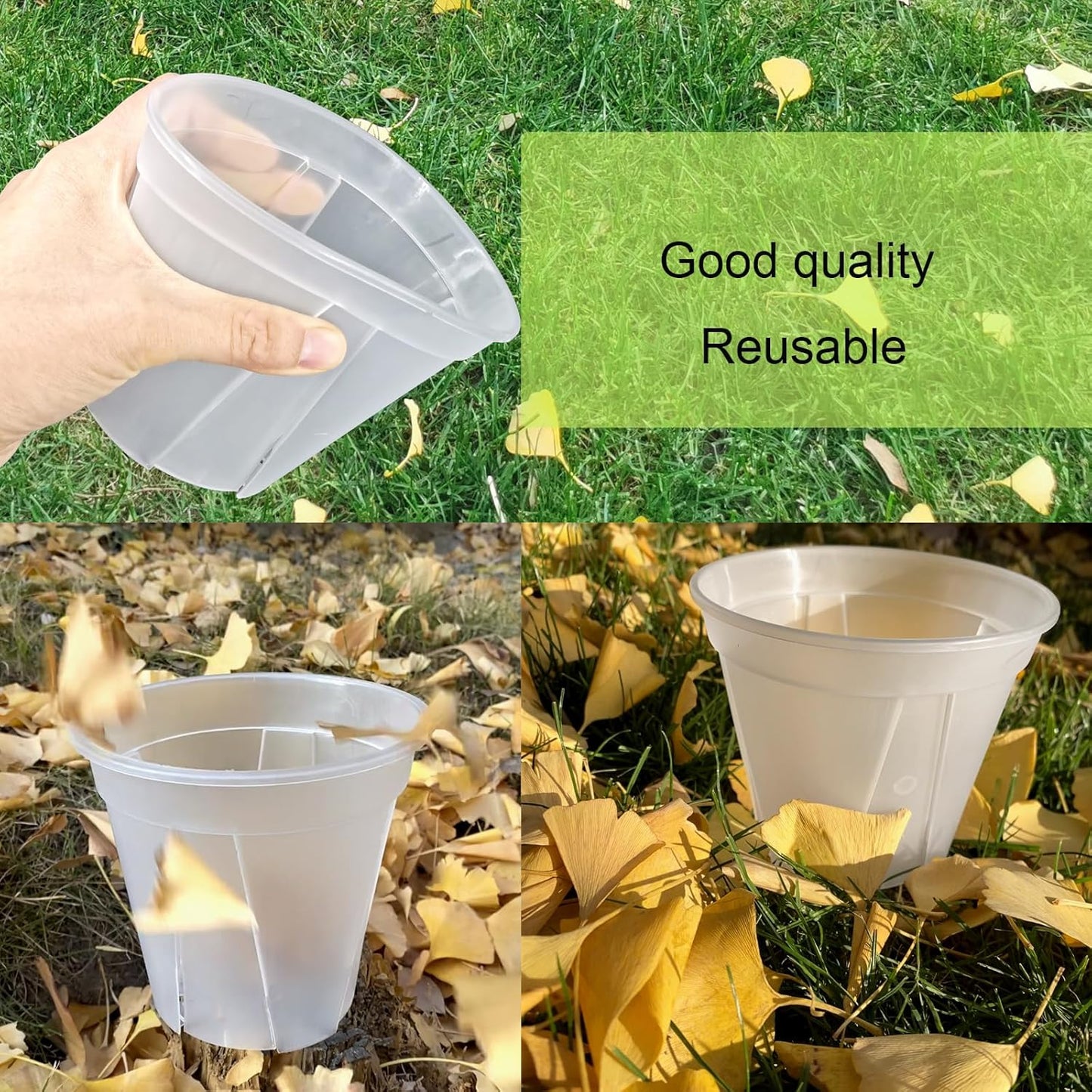 Large Clear pots for Plants with Saucers,10 pcs 9.5/8.3/7/6/5 inch Thick Plastic Nursery pots for Plants with Drainage Holes for Monstera Plant Live,Succulents etc - Indoor and Outdoor use