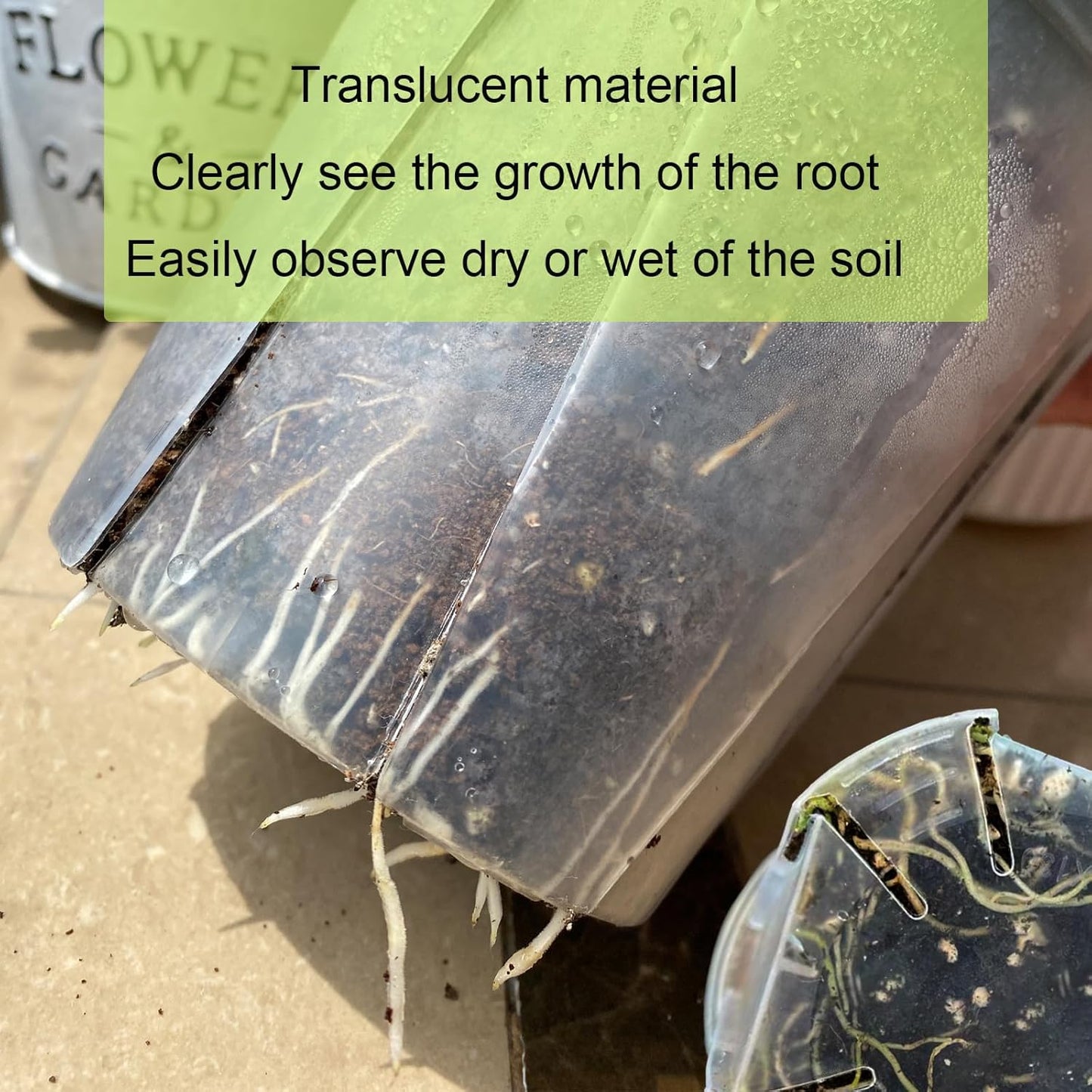 Large Clear pots for Plants with Saucers,10 pcs 9.5/8.3/7/6/5 inch Thick Plastic Nursery pots for Plants with Drainage Holes for Monstera Plant Live,Succulents etc - Indoor and Outdoor use