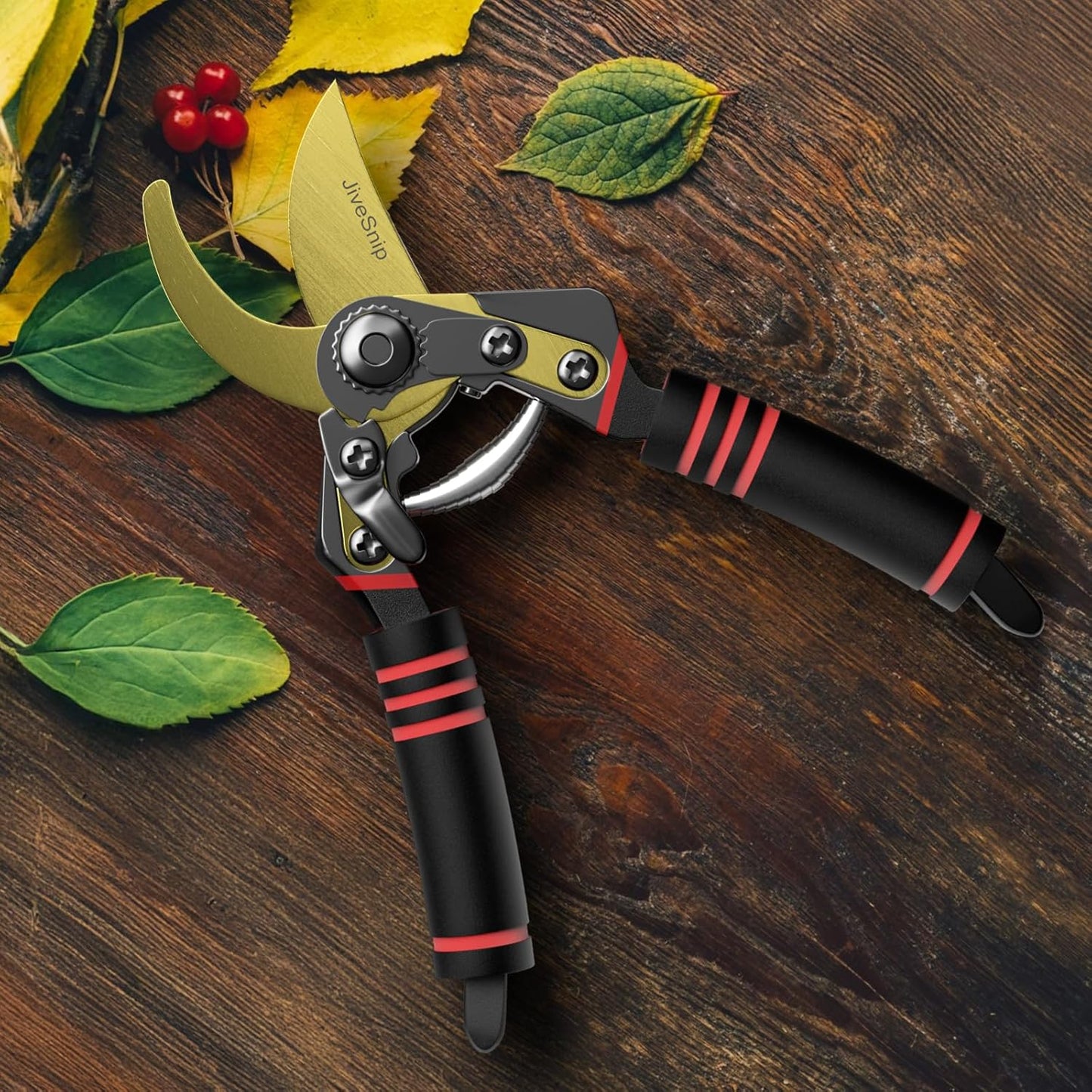 Professional Titanium Garden Shears Adjustable Opening Size- Professional Bypass Pruning Shears for Plants, Hedges, and Flowers