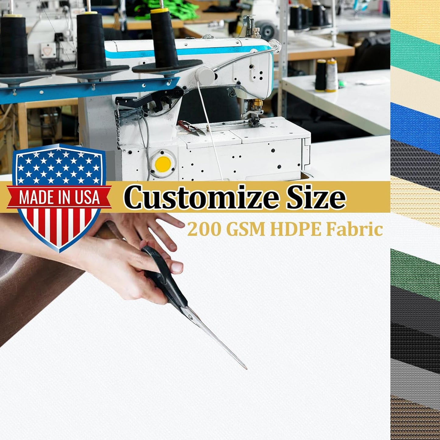 Shade&Beyond Customized Size 90% Sun Shade Cloth with Grommets, 4' X 6' Pergola Shade Cover Canopy, Mesh Tarp Sun Screens for Patio, Outdoor, Garden, Backyard GN01, White
