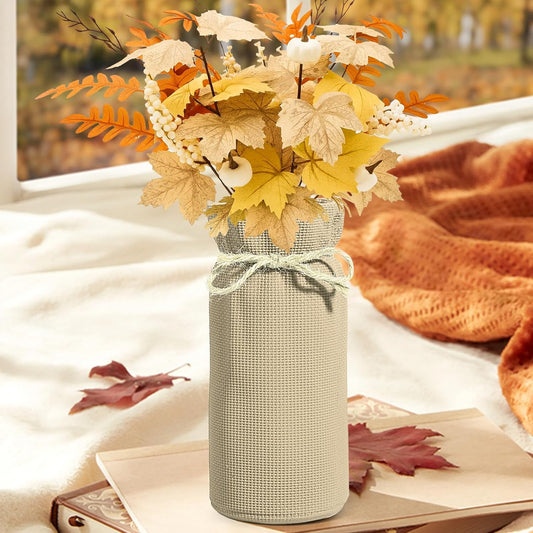 Fall Decor Vase for Flowers Fall Centerpieces for Tables Vases Home Decor Vintage Flower Vase Dining Table Centerpiece Decor(White)