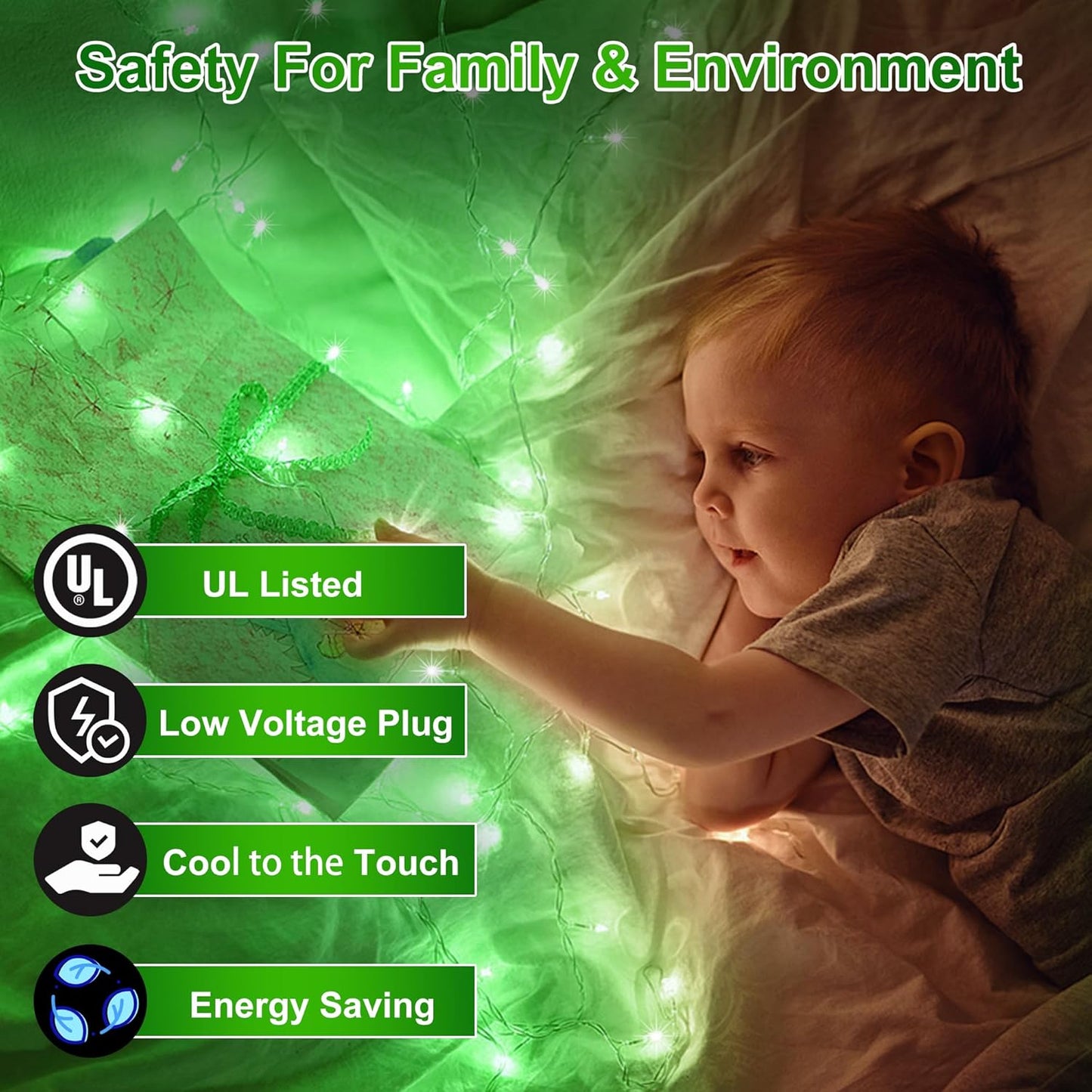 750LED Christmas Lights Outdoor Use, 240ft 12 Modes Green LED String Lights with Timer Dimmable, Waterproof Christmas Tree Lights for Xmas Patio Yard Fence Balcony Garden Party Decor Green