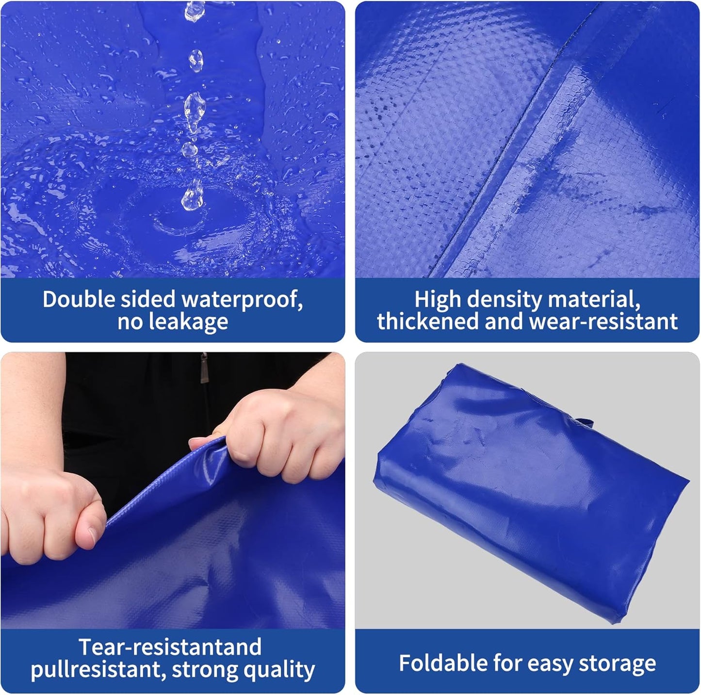 113 L/30 Gal Water Bladder Tank, Foldable Portable Water Storage Container, Emergency Water Bag for RV, Truck Bed, Fire Prevention, Drought Resistance, Blue