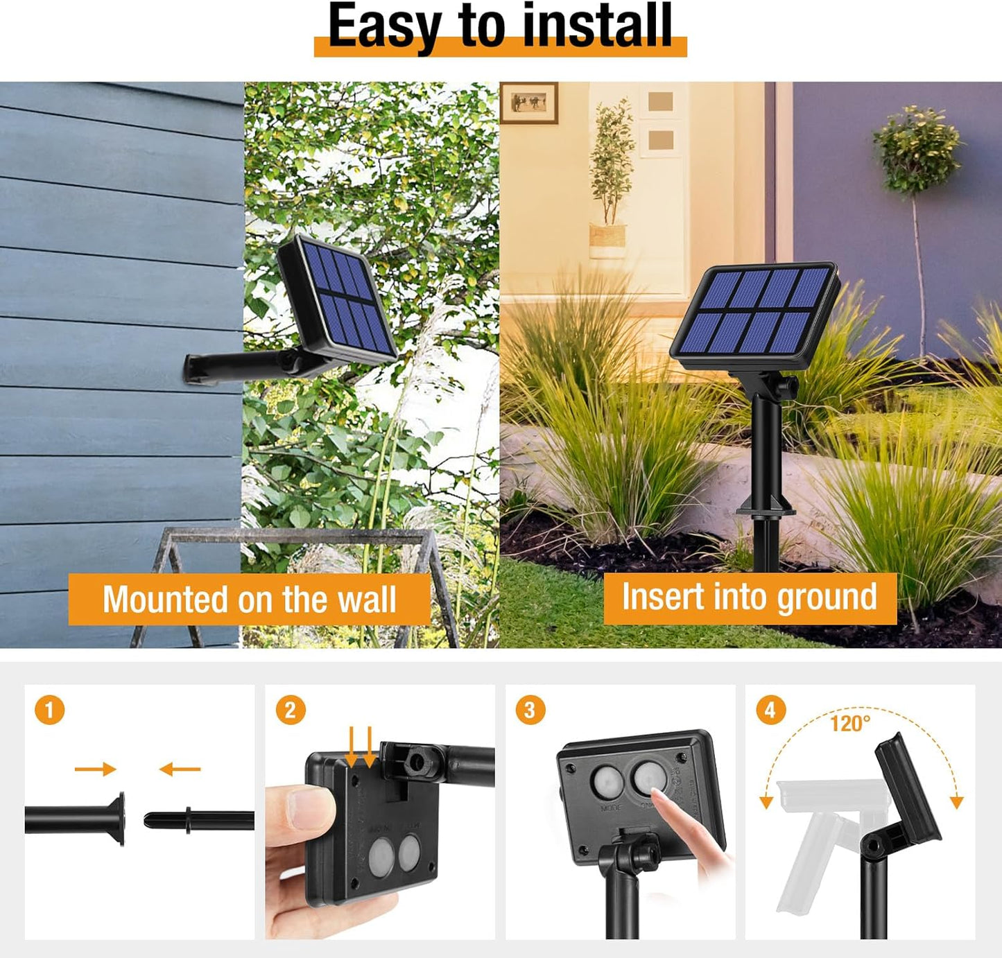 btfarm Solar String Lights Outdoor - 80LED 33FT Solar Fairy Lights Outside Waterproof 8 Modes, Copper Wire Solar Powered Twinkle Lights for Tree Garden Christmas Wedding Party Decor, Colorful