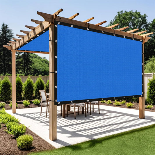 Shade&Beyond Customized Size 90% Sun Shade Cloth with Grommets, 4' X 8' Pergola Shade Cover Canopy, Mesh Tarp Sun Screens for Patio, Outdoor, Garden, Backyard GN01, Blue