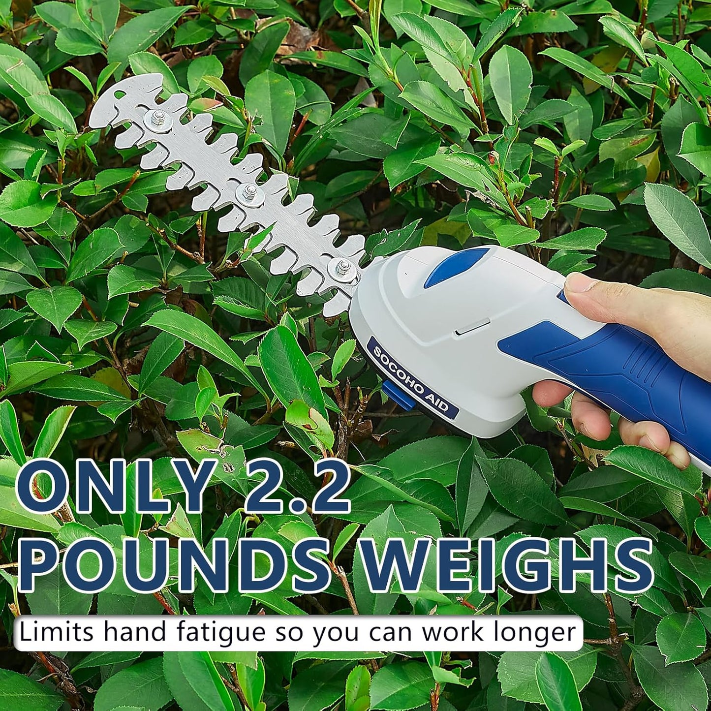 Cordless Hedge Trimmer Grass Shear - 2 in 1 Handheld 7.2V Electric Shrubbery Trimmer Grass Cutter Rechargeable Battery and Type-C