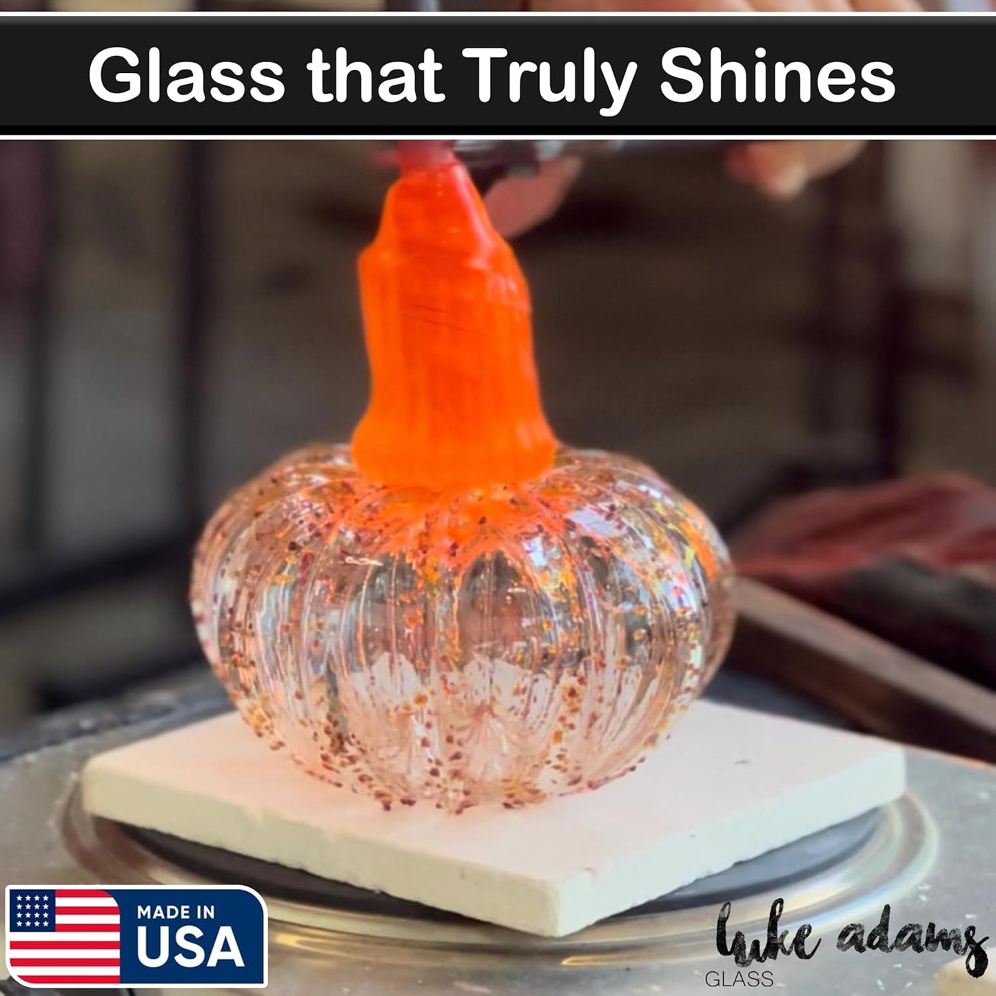 Luke Adams Glass Handmade Glass Pumpkins Handmade Table Top Home Decor (Squat, Happily Ever After)