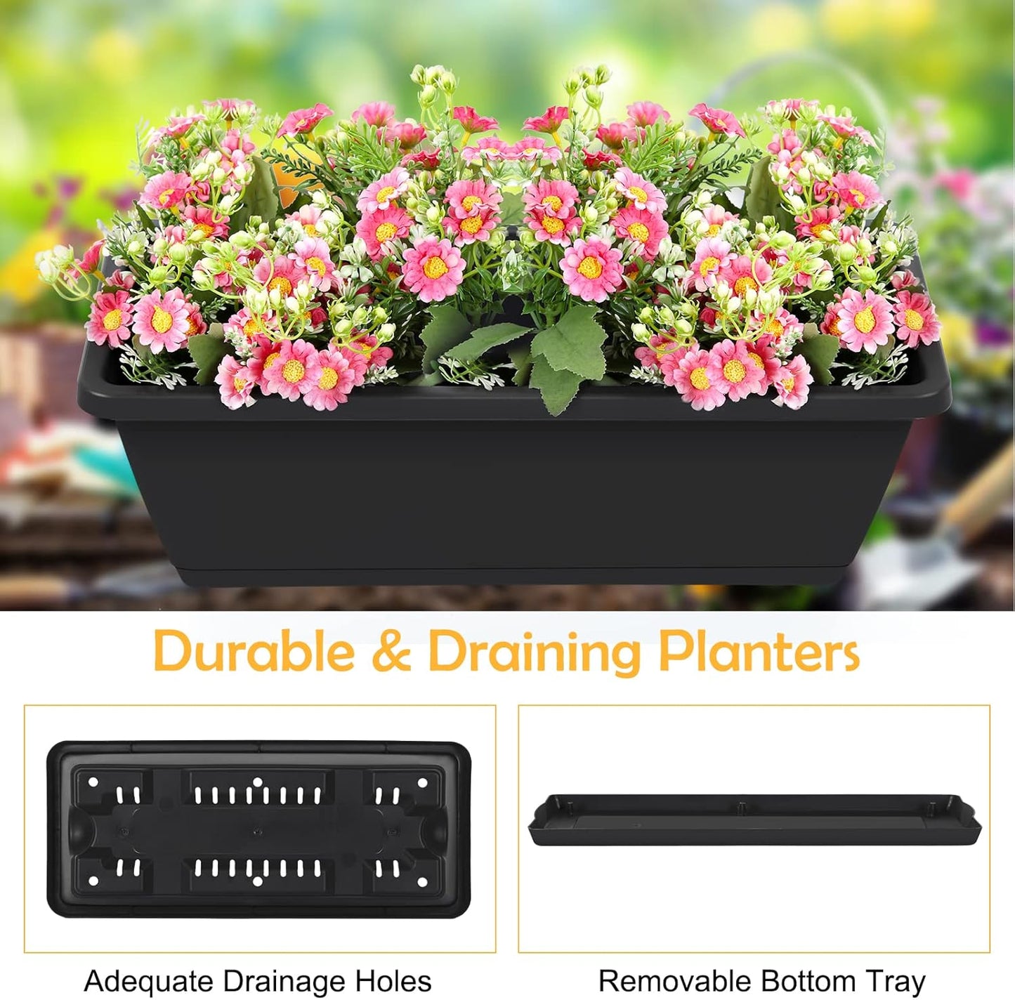 OYEAL Raised Garden Bed 4 Tier Vertical Garden Planters Indoor Outdoor Raised Planter Box with Legs Elevated Herb Garden Planter for Flowers Vegetables Plants, Black