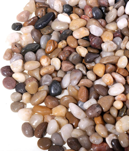 10lbs Rocks for Plants Indoor, 3/8 Inch Small Pebbles for Plants, Aquariums, Bamboo, Vase, Succulent, Outdoor Landscaping, Decorative Plant Rocks for Pots Indoor, Polished Mixed Color