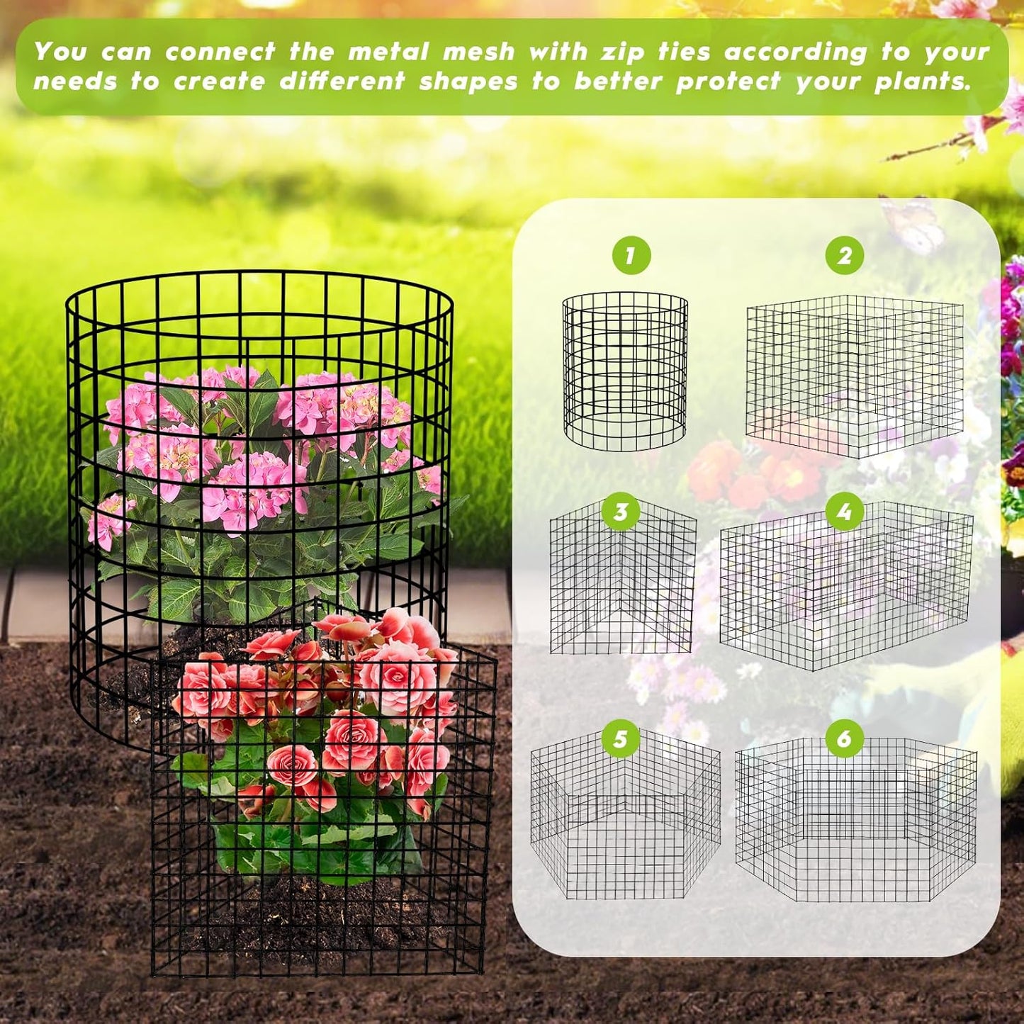 10 Pack Plant Protector from Animals, 30 PCs 12'' x 12'' Metal Mesh Wire Plant Protector for Outdoor Garden Flower Vegetable, Plant Cages to Keep Animals Out