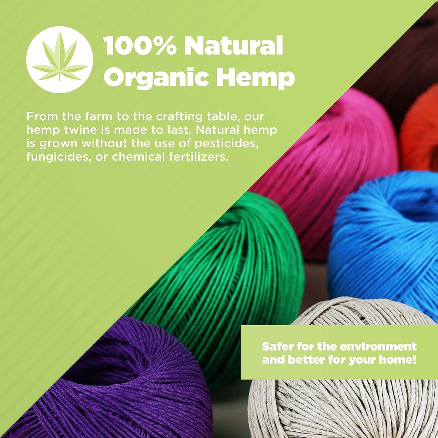 Hemp Twine for Gardening - Twine for Crafts - Organic Natural Hemp String for Jewelry Making - Strong Durable Cord for Decoration, Macrame + Cooking - 1MM, 100G/430 Ft. - 20 lb. Test Strength - Red