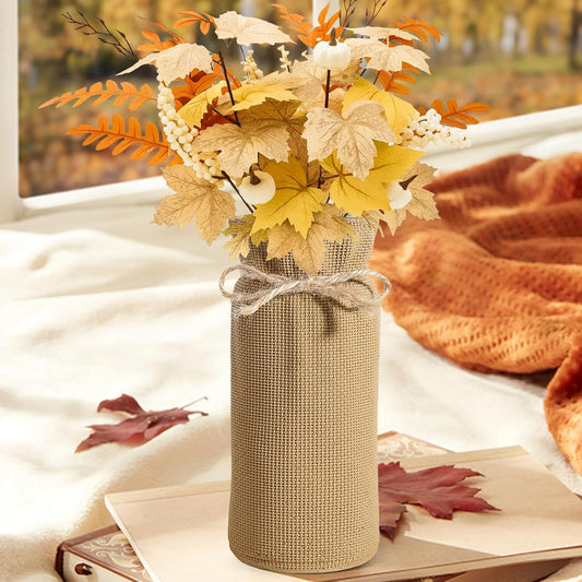 Fall Decor Vase for Flowers Fall Centerpieces for Tables Vases Home Decor Vintage Flower Vase Dining Table Centerpiece Decor(Linen)