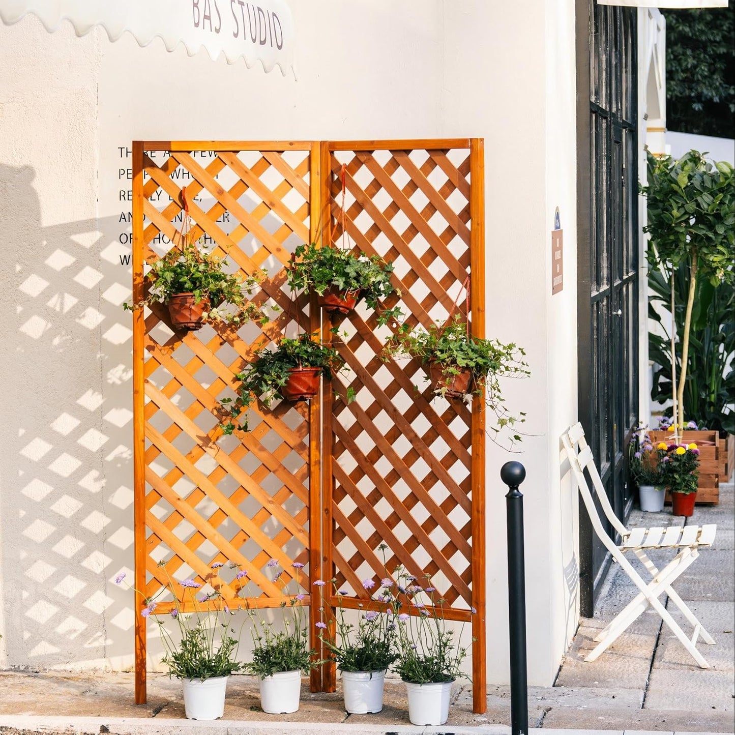 2-Pack Wooden Garden Trellis Panels – 72" H x 24" W Climbing Plant Support Screen for Outdoor Vines, Roses & Vegetables – FSC Fir Wood, Weather-Resistant, Lattice Privacy Fence