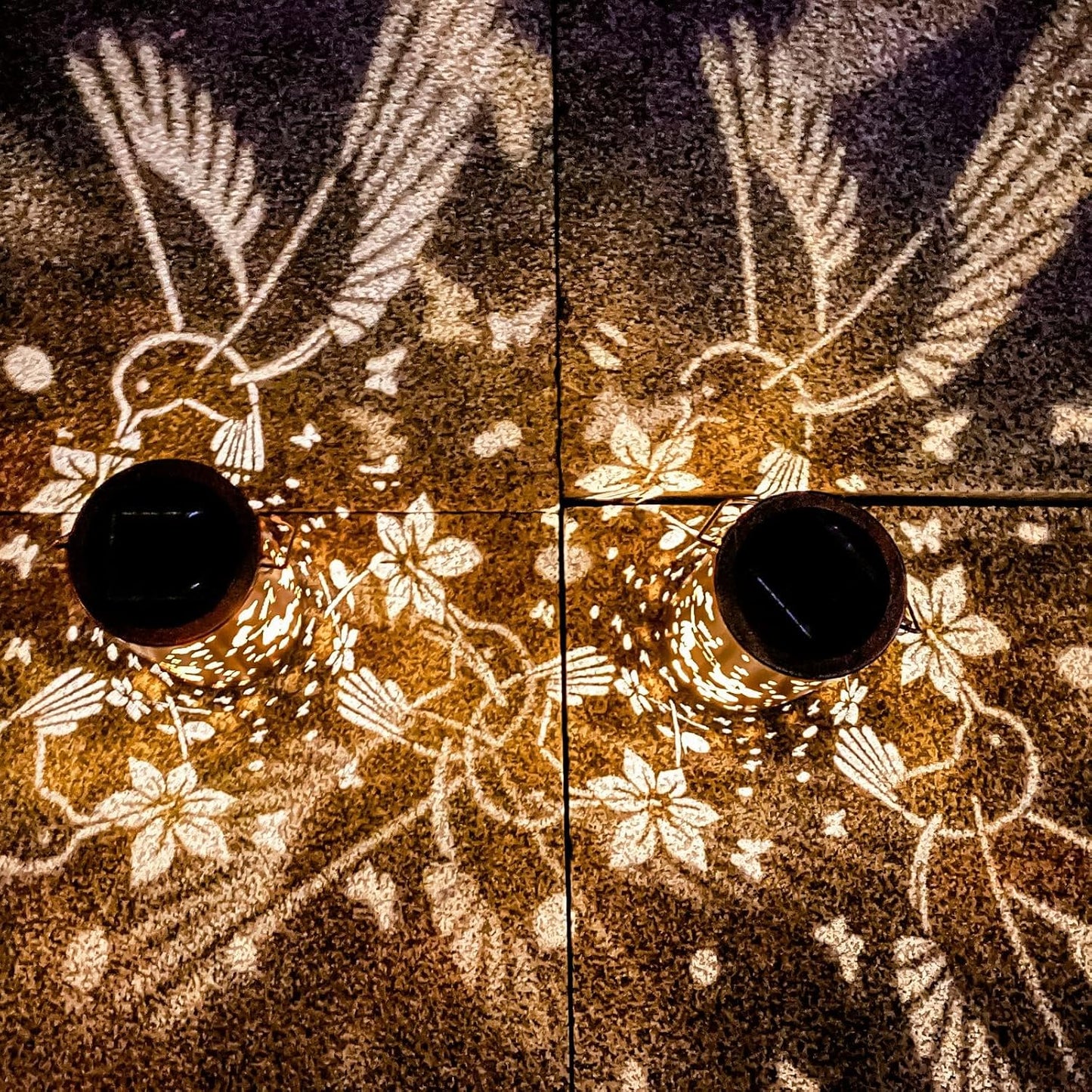 2 Pack Solar Lanterns Outdoor Waterproof Hummingbirds Birthday Gifts for Women Mom Grandma Garden Decor Metal Hanging LED Decorative Light for Patio Yard Lawn Backyard Front Porch Gardening Gifts