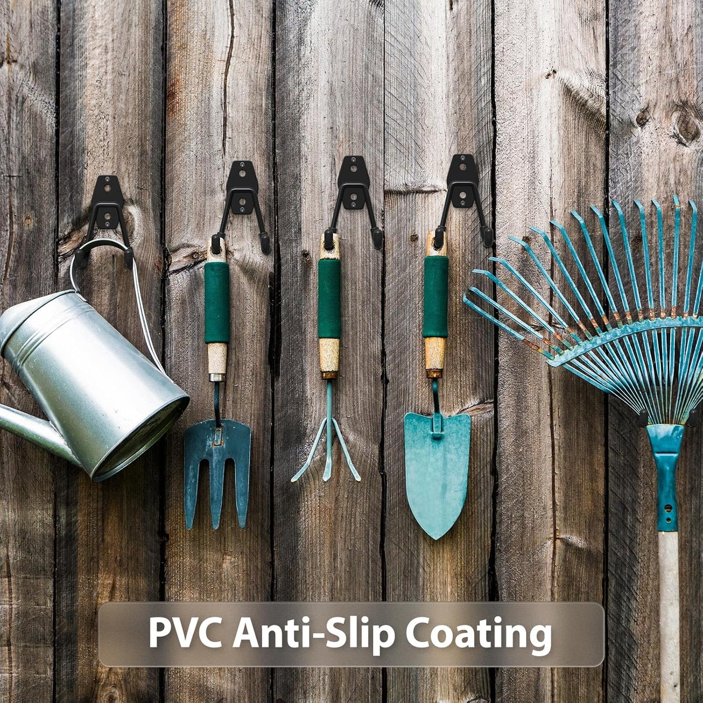 Utility Steel Wall Mount Heavy Duty Garage Hooks with Anti-Slip Coating,Storage More Yard,Garden and Power Tools and for Hanging Hose,Ladder and Bike(4 Pack 4.5x2.75 inch)