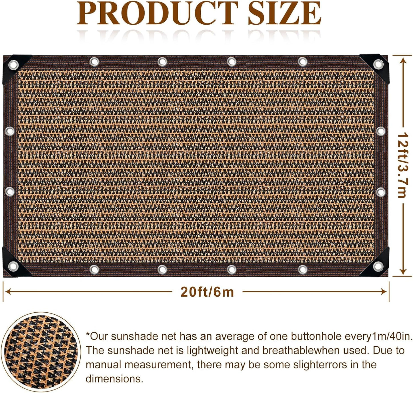 80% Shade Cloth, Durable Mesh Tarp with Grommets, Garden Sunblock Shade Cloth Shading Antifreezing for Plants Cover, Greenhouse, Barns Kennel, Patio, Tomatoes