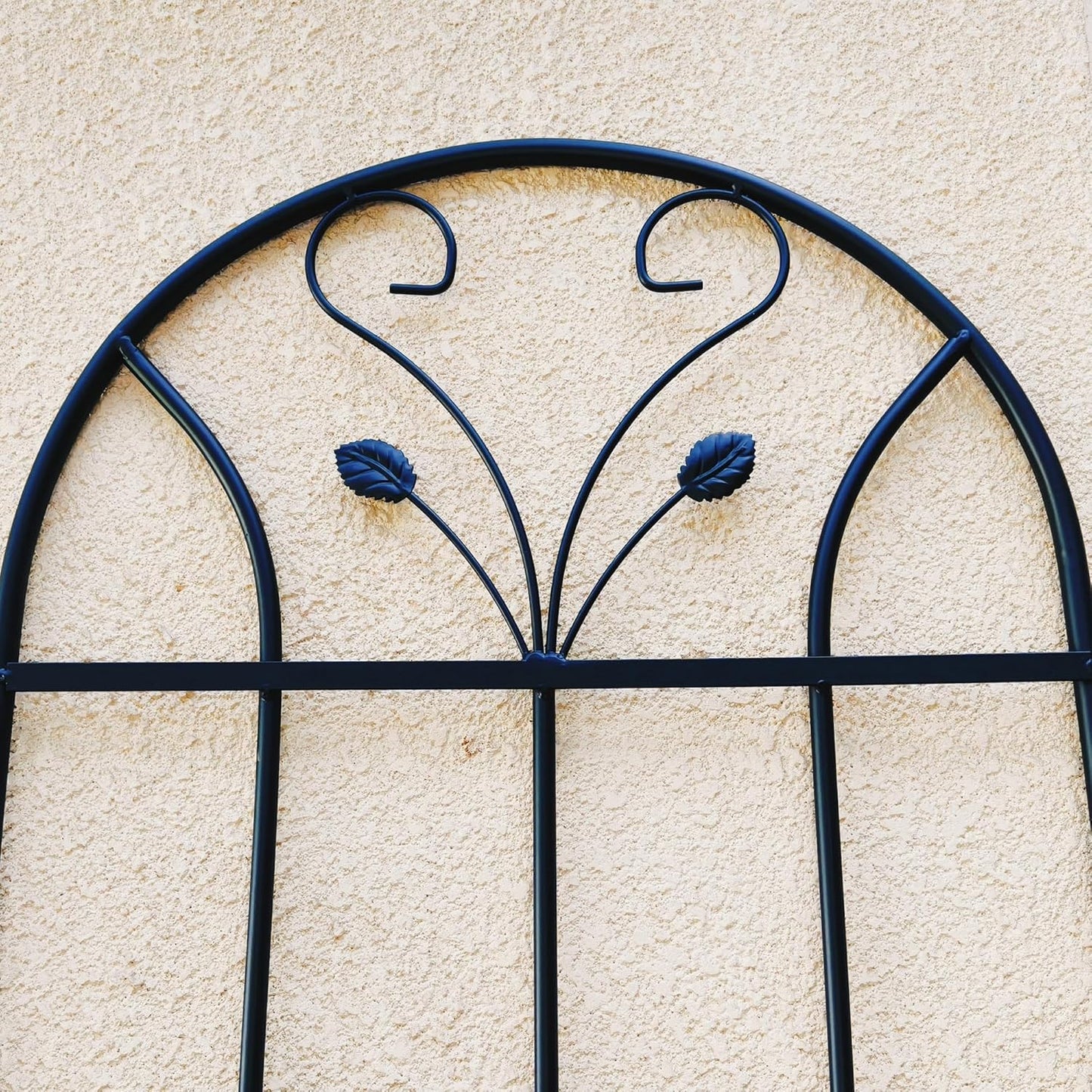 2 Pack Metal Garden Trellis for Climbing Plants, 86.7" Tall Rustproof Outdoor Trellis Panel with Vine Lines Design, Decorative Black Iron Plant Support for Vine, Rose, Flower, Garden Wall