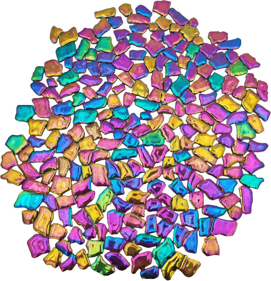 500g/1.1lb Random Color Irregular Ceramics Mosaic Tiles,DIY Making Creative Ceramic Mosaic Tiles for DIY Craft Plates Flowerpots Vases Cups Mosaic Making Supplies (Irregular Rainbow)