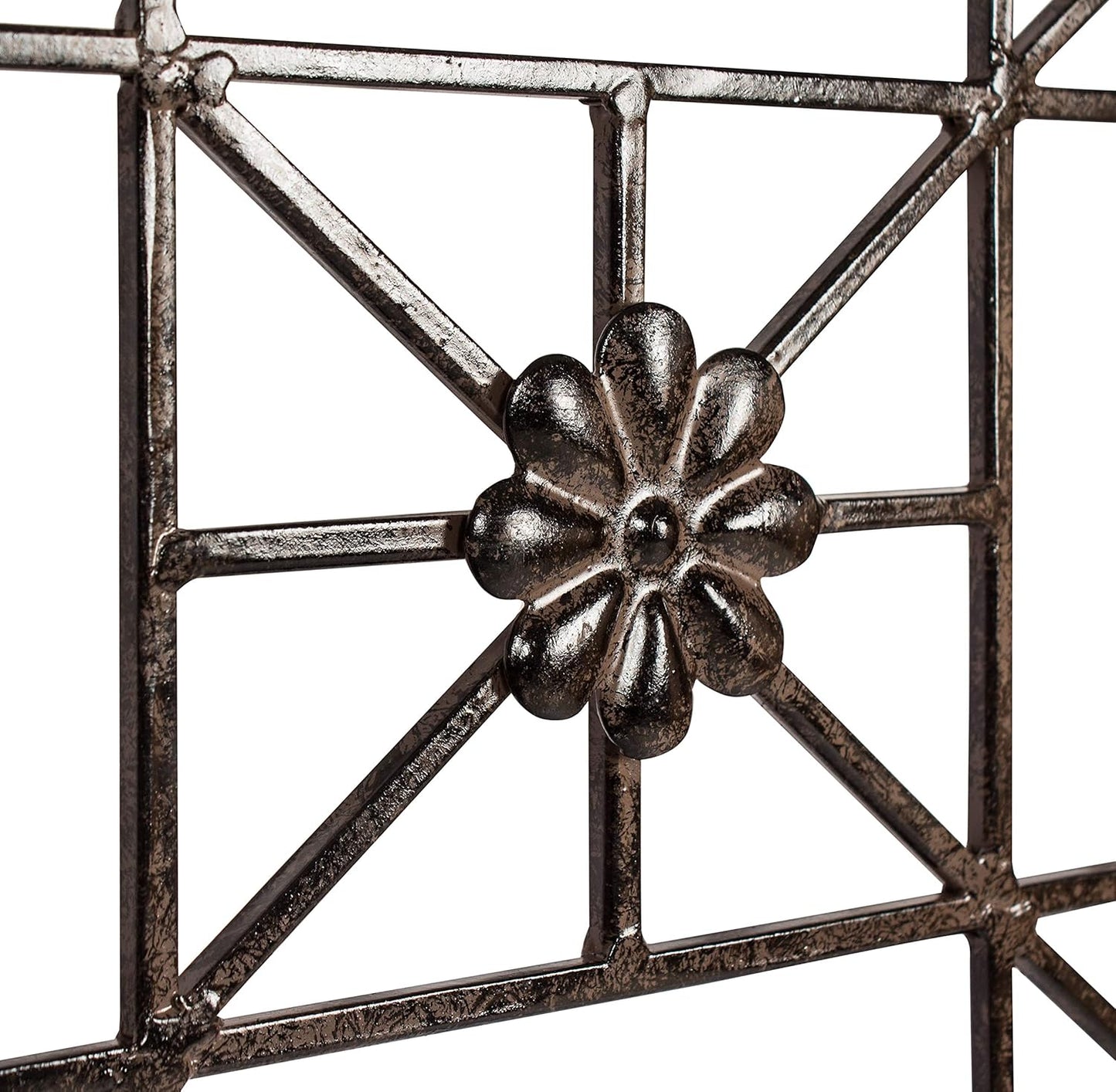 H Potter 5.5 Foot Tall Garden Flower Trellis Wrought Iron Heavy Scroll Metal Decoration Lawn Patio and Wall Decor Screen for Rose Clematis Ivy Patio Deck Wall Art