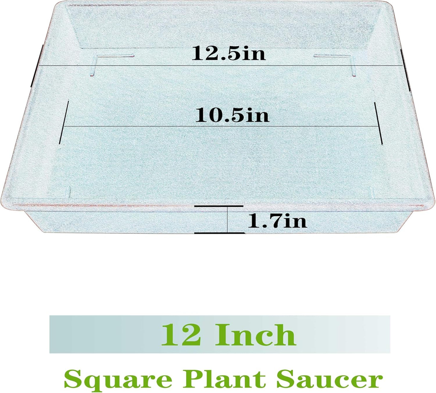 Square Plant Saucer 12 Inch 5 Pack 8 10 12 14 16 18 20 Inch, Plant Trays for Pots Heavy Duty Plastic Plant Saucers for Indoors Outdoors, Flower Pot No Holes Plant Drip Trays