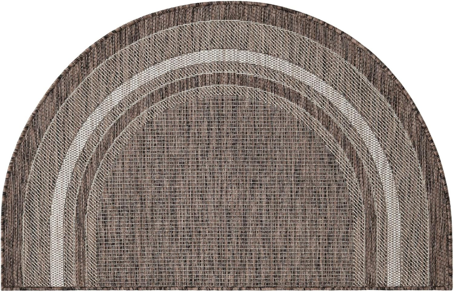 Unique Loom Outdoor Border Collection Area Rug - Soft Border (2' 7" x 4' 1" Hearth Brown/Ivory)
