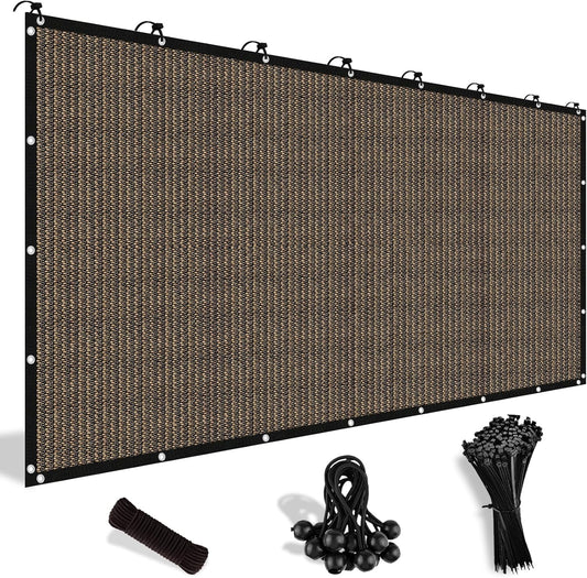 Shade&Beyond 90% Sun Shade Cloth with Grommets, 10' X 20' Pergola Shade Cover Canopy, Mesh Tarp Sun Screens for Patio, Outdoor, Garden, Backyard, Mocha
