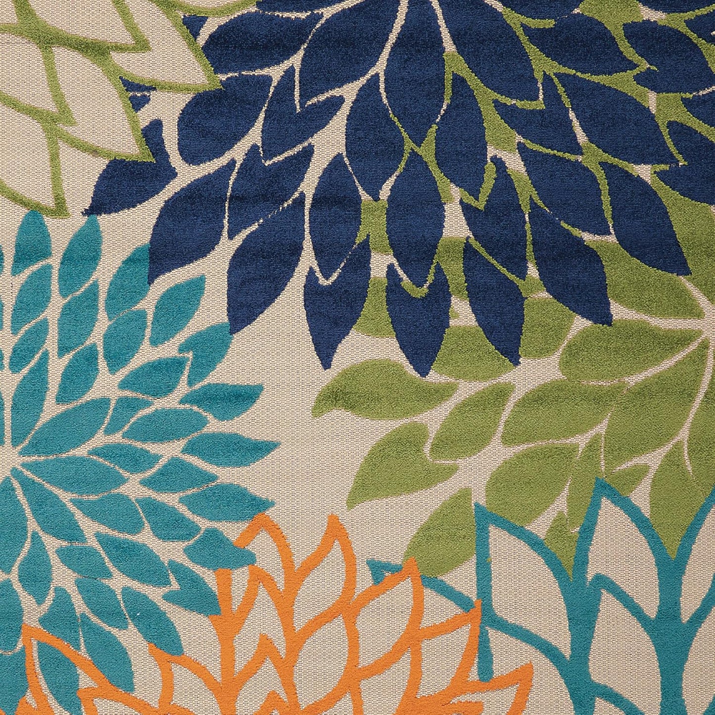 Nourison Aloha Indoor/Outdoor Multicolor 9'6" x 13' Area Rug, Tropical, Botanical, Easy Clean, Non Shedding, Bed Room, Living Room, Dining Room, Deck, Backyard, Patio (9x13)