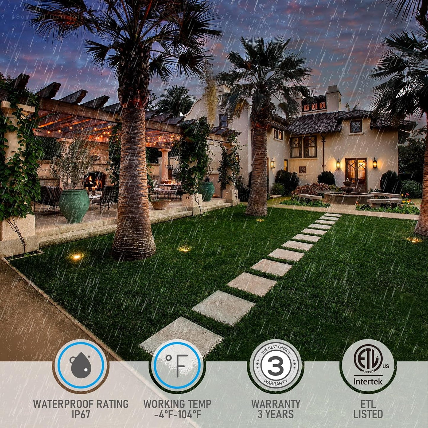 LEONLITE Dia. 4 Inch Well Lights Landscape LED In Ground, Grated Top, 5 Color Temperature Selectable, 12-24V AC/DC CRI90 Low Voltage Garden Landscaping, Oil Rubbed Bronze Aluminum Housing, Pack of 6