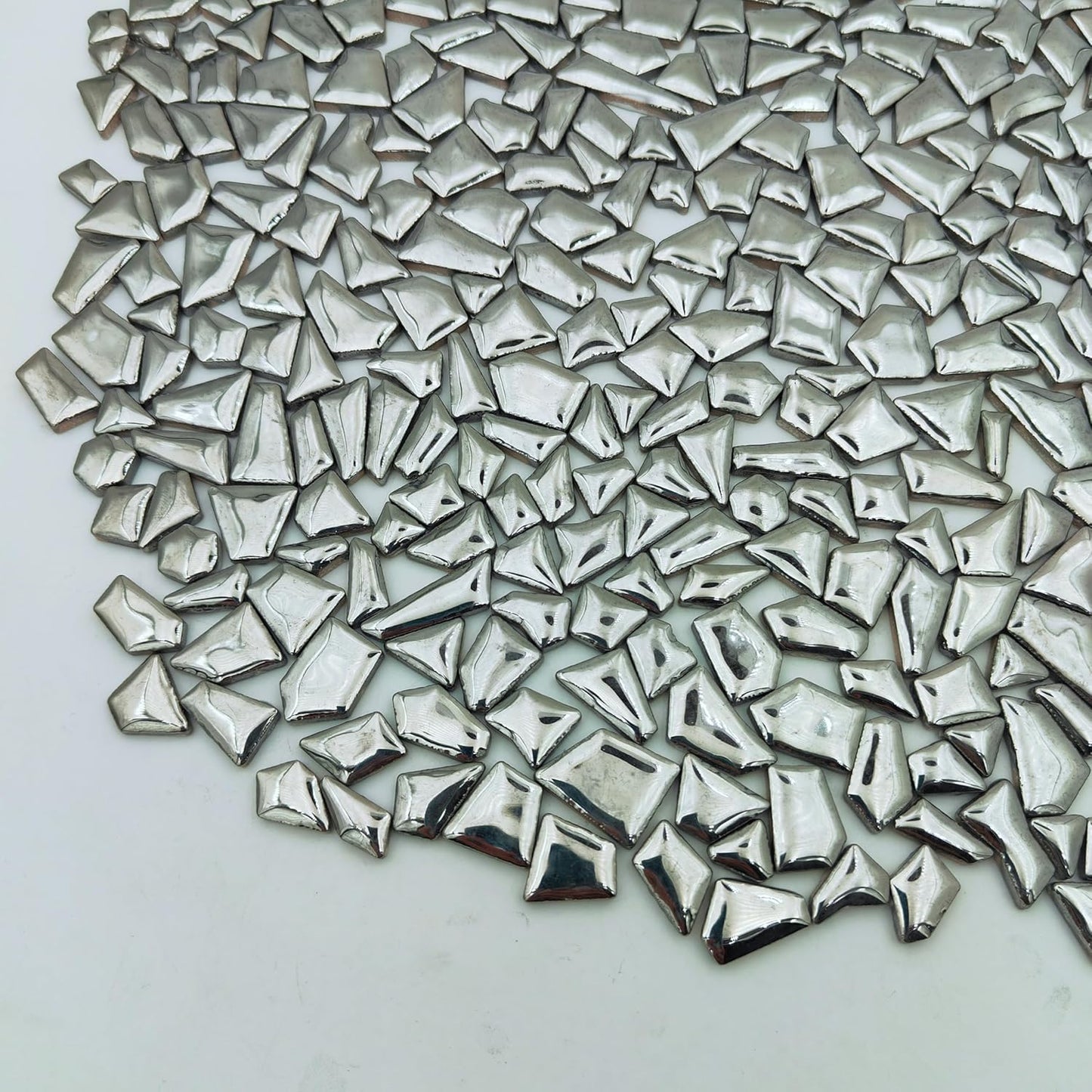 1.1LB Irregular Ceramics Mosaic Tiles, Mosaic Pieces Stones for DIY Mosaic Making Craft Hobby Arts Home Wall Decoration (Sliver)