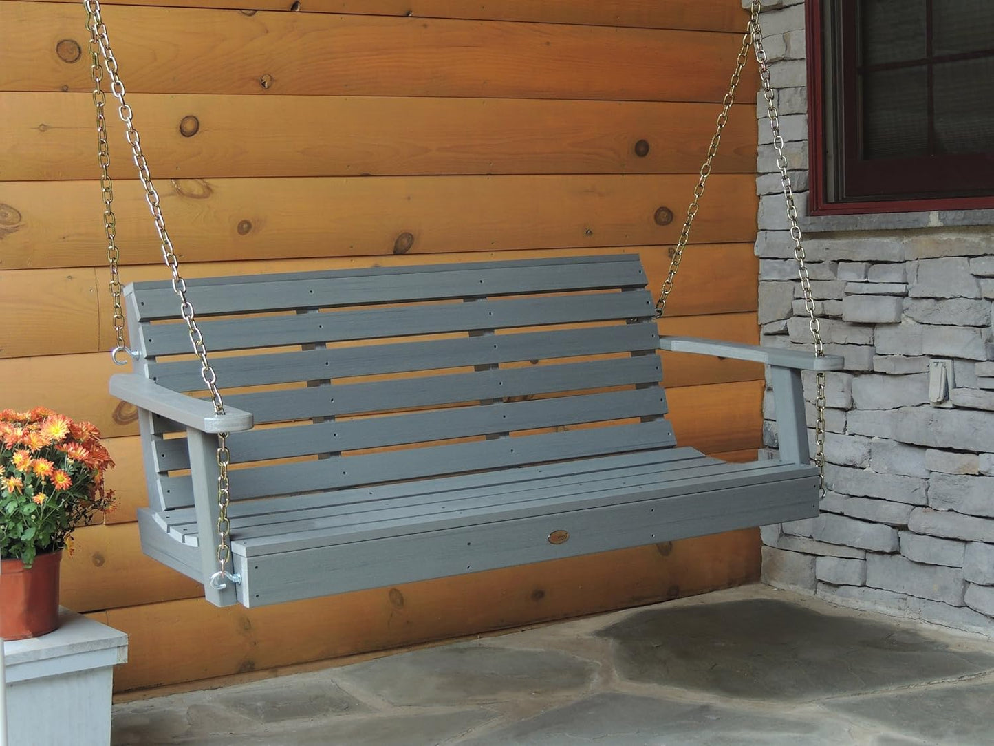 Highwood Weatherly Porch Swing, 4 Feet, Coastal Teak